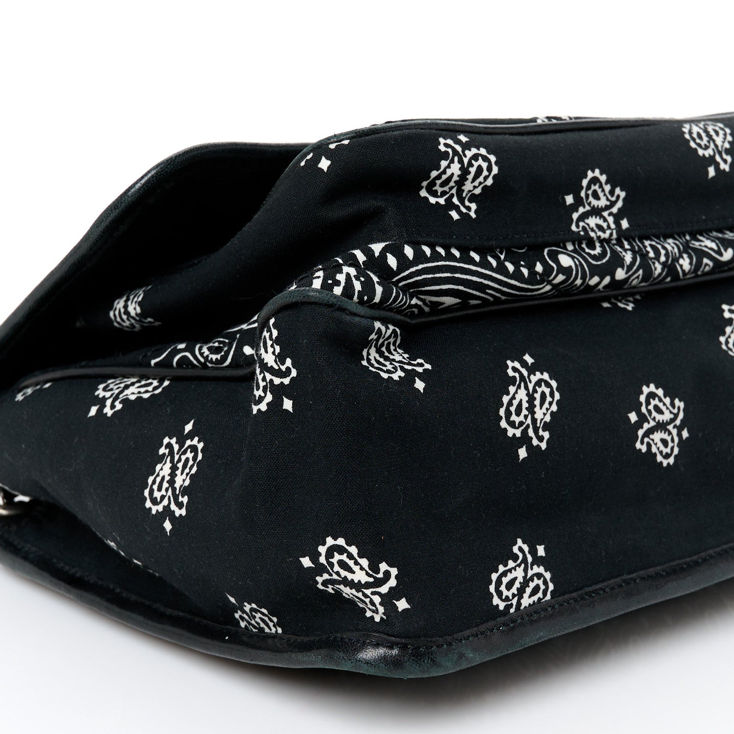 Saint Laurent Cotton Bandana Monogram Medium Niki Chain Satchel Black White 10 of 11