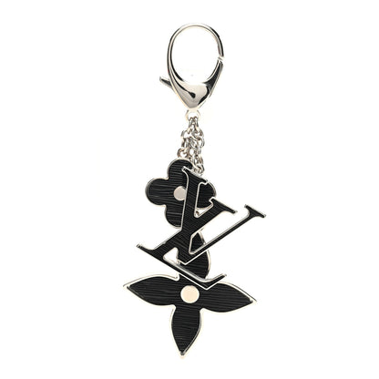 Louis Vuitton Fleur d Epi Bag Charm Key Holder Black 1 of 3