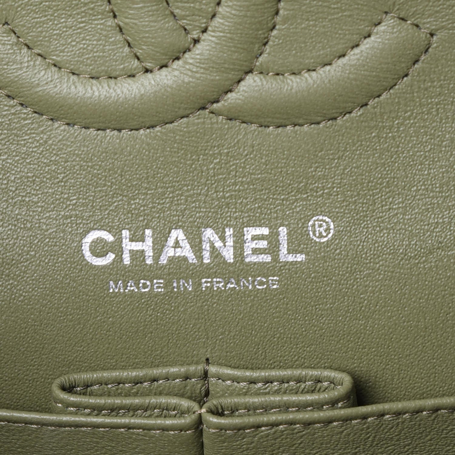 Chanel Striated Patent Quilted Medium Double Flap Green 8 of 14