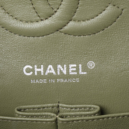 Chanel Striated Patent Quilted Medium Double Flap Green 8 of 14