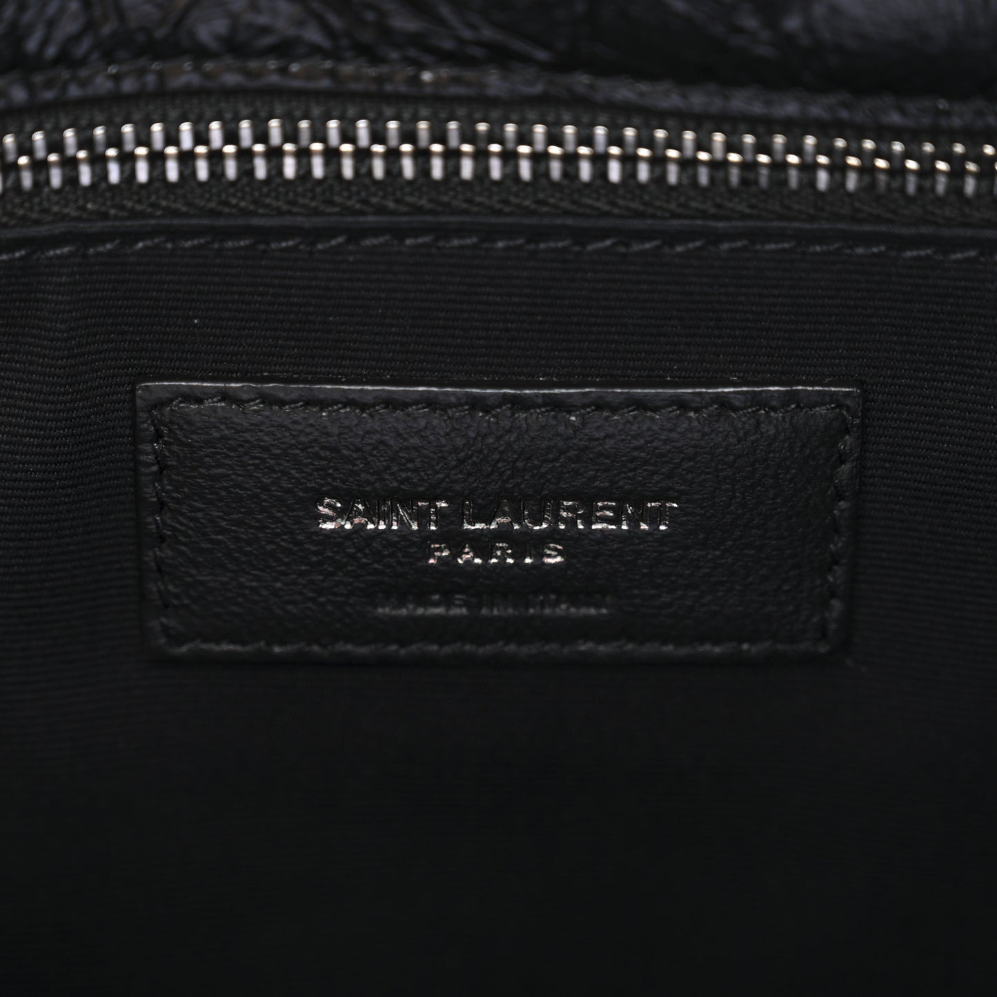Crinkled Calfskin Matelasse Monogram Medium Niki Chain Satchel Black