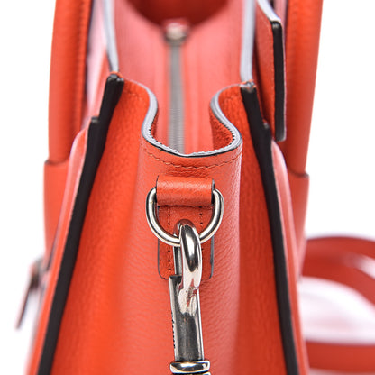 Celine Drummed Calfskin Nano Luggage Vermillion 10 of 11