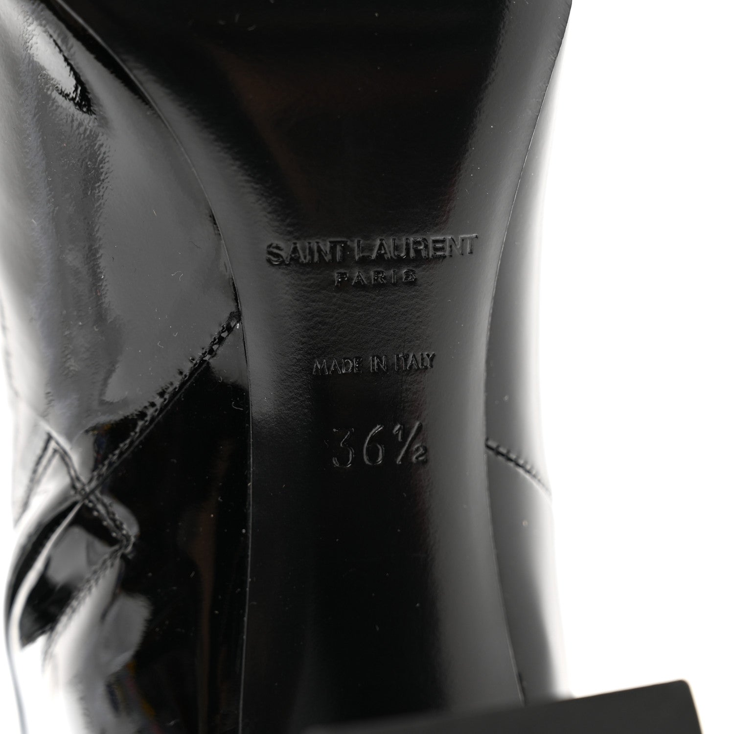 Saint Laurent Patent Loulou Booties 36.5 Black 6 of 9