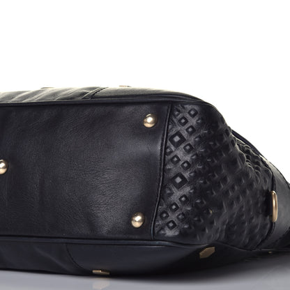 Versace Calfskin Embossed Medusa Flap Hobo Black 7 of 8
