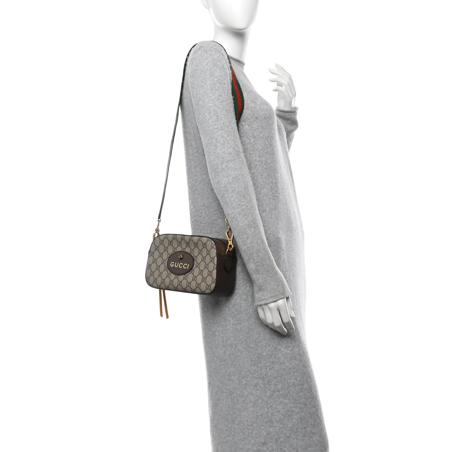 GG Supreme Monogram Web Neo Vintage Shoulder Bag Beige New Acero Crop