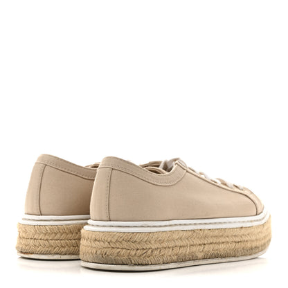 Prada Canvas Gabardine Espadrille 45mm Platform Sneakers 37.5 Corda 5 of 12