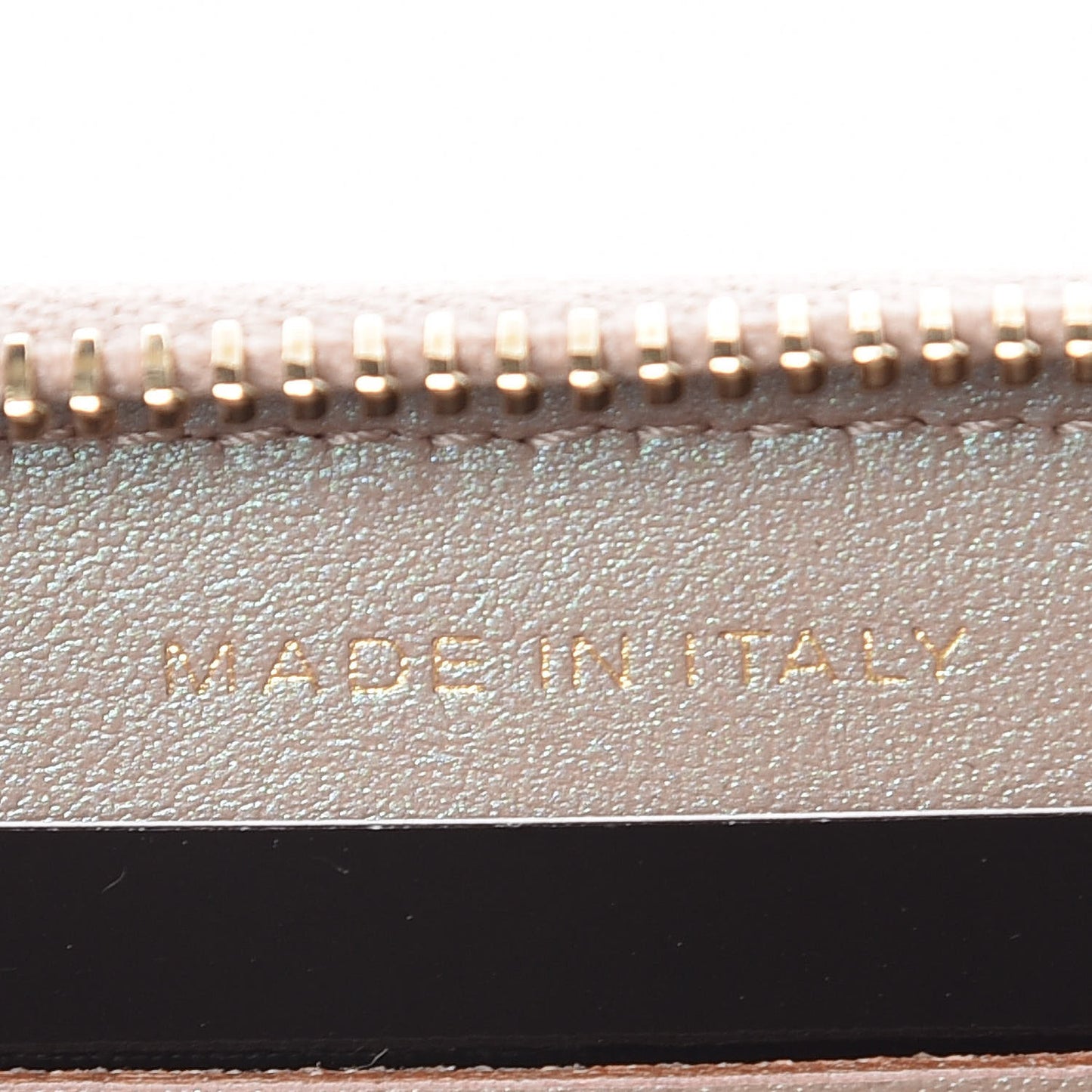 Iridescent Caviar Quilted Medium Zip Around Wallet Beige