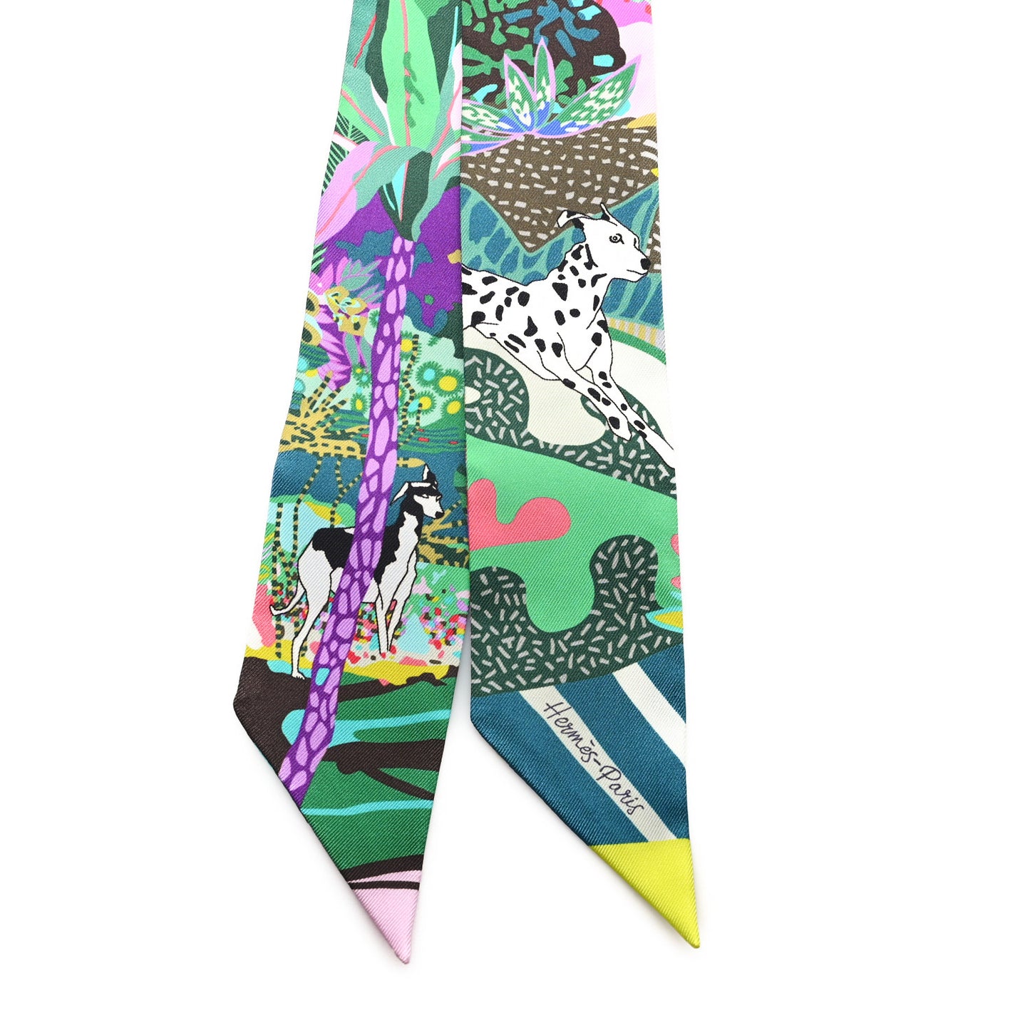 Silk En Liberte Twilly Vert Cyclamen Multicolor