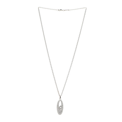 Chopard 18K White Gold Happy Diamonds 3 Floating Diamonds Oval Pendant Necklace 3 of 7