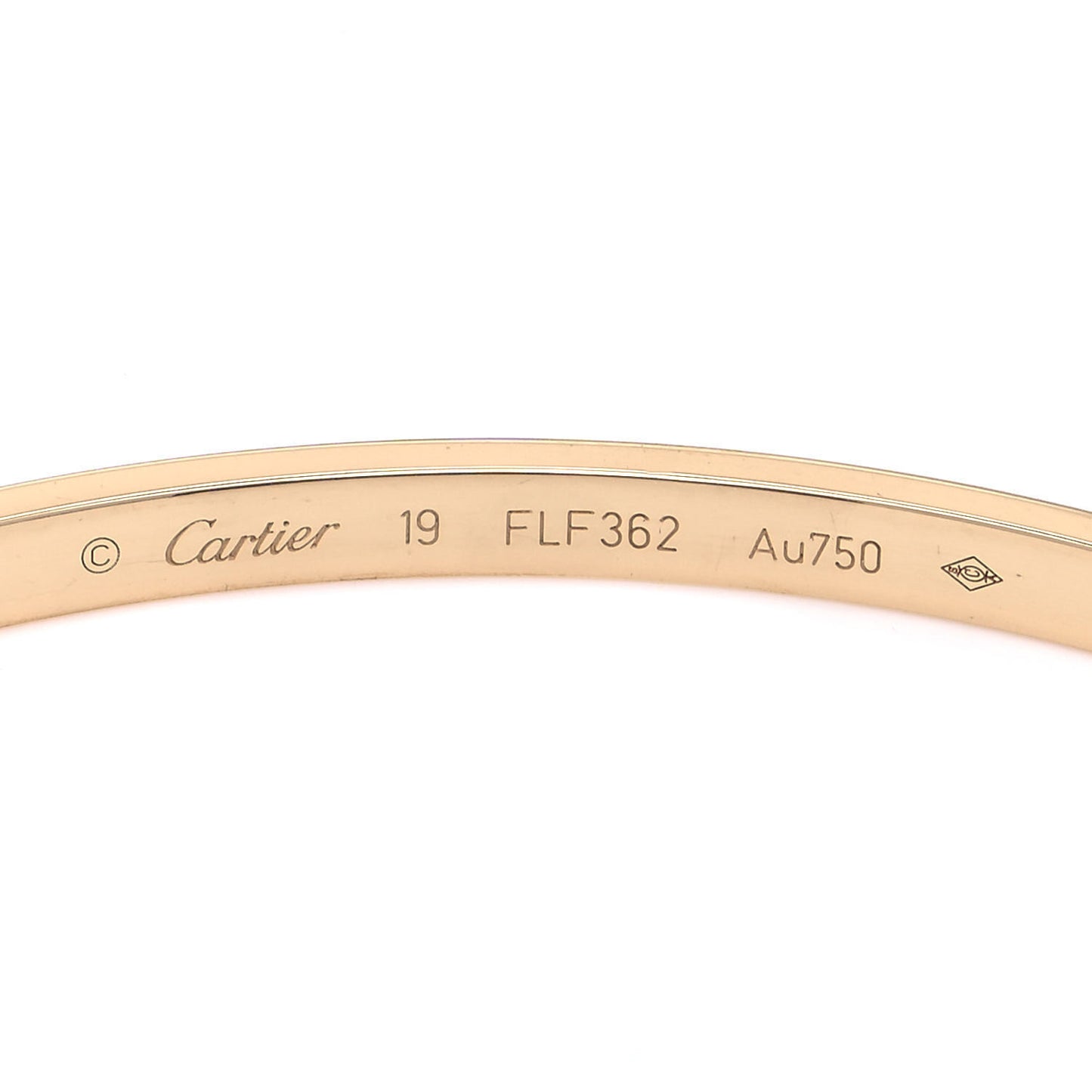18K Yellow Gold Small LOVE Bracelet 19