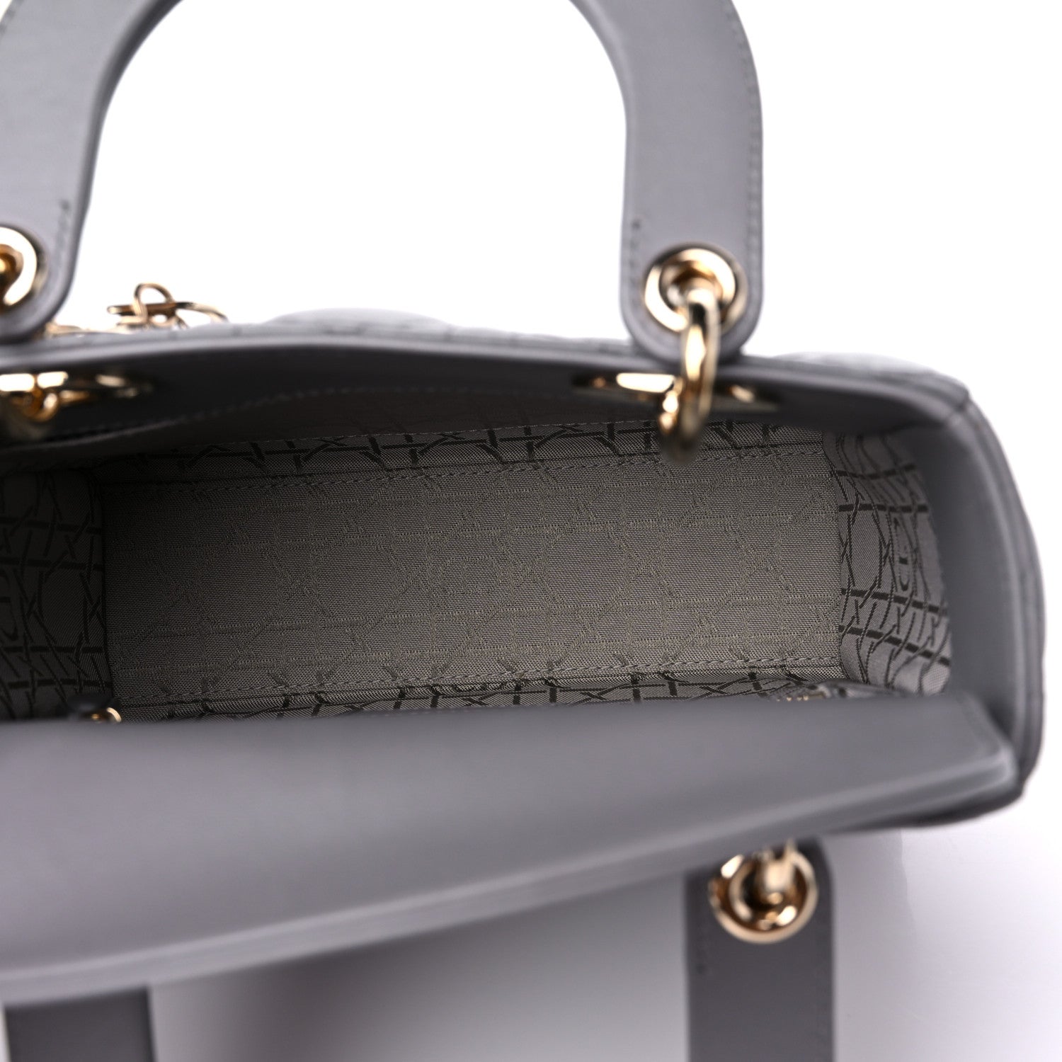 Christian Dior Lambskin Cannage Small My ABCDior Lady Dior Grey 5 of 9