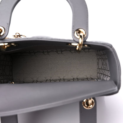 Christian Dior Lambskin Cannage Small My ABCDior Lady Dior Grey 5 of 9