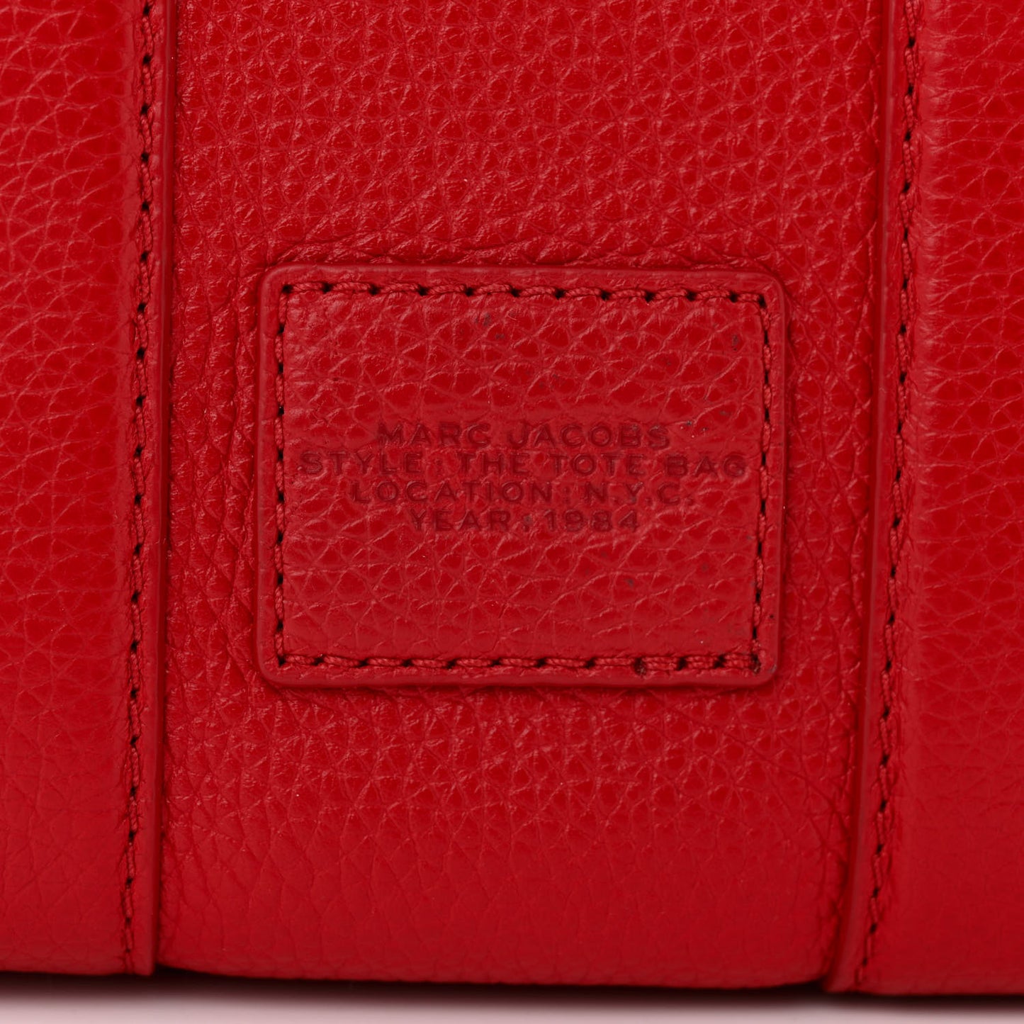 Grained Calfskin Mini The Tote Bag Red
