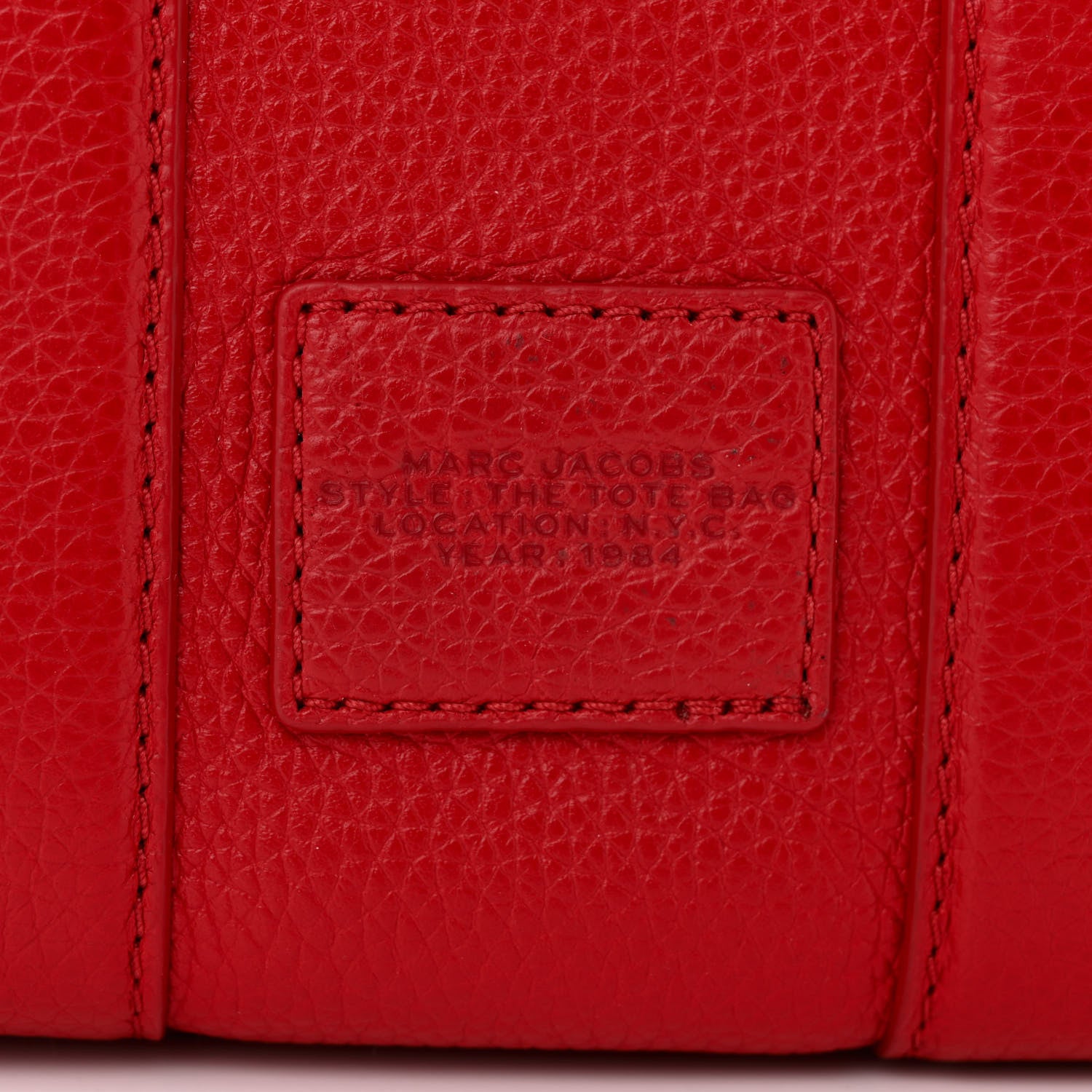 Marc Jacobs Grained Calfskin Mini The Tote Bag Red 6 of 11