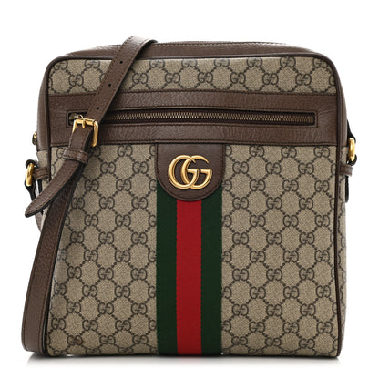 Gucci GG Supreme Monogram Web Medium Ophidia Messenger Bag Brown 1 of 12