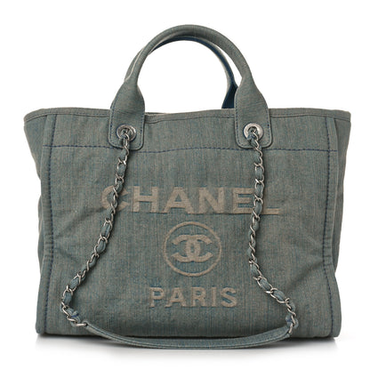 Chanel Denim Small Deauville Tote Light Blue 3 of 11