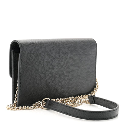 Gucci Dollar Calfskin Interlocking G Chain Wallet Black 3 of 11