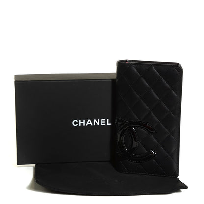 Chanel Calfskin Quilted Cambon Yen Wallet Black 5 of 9