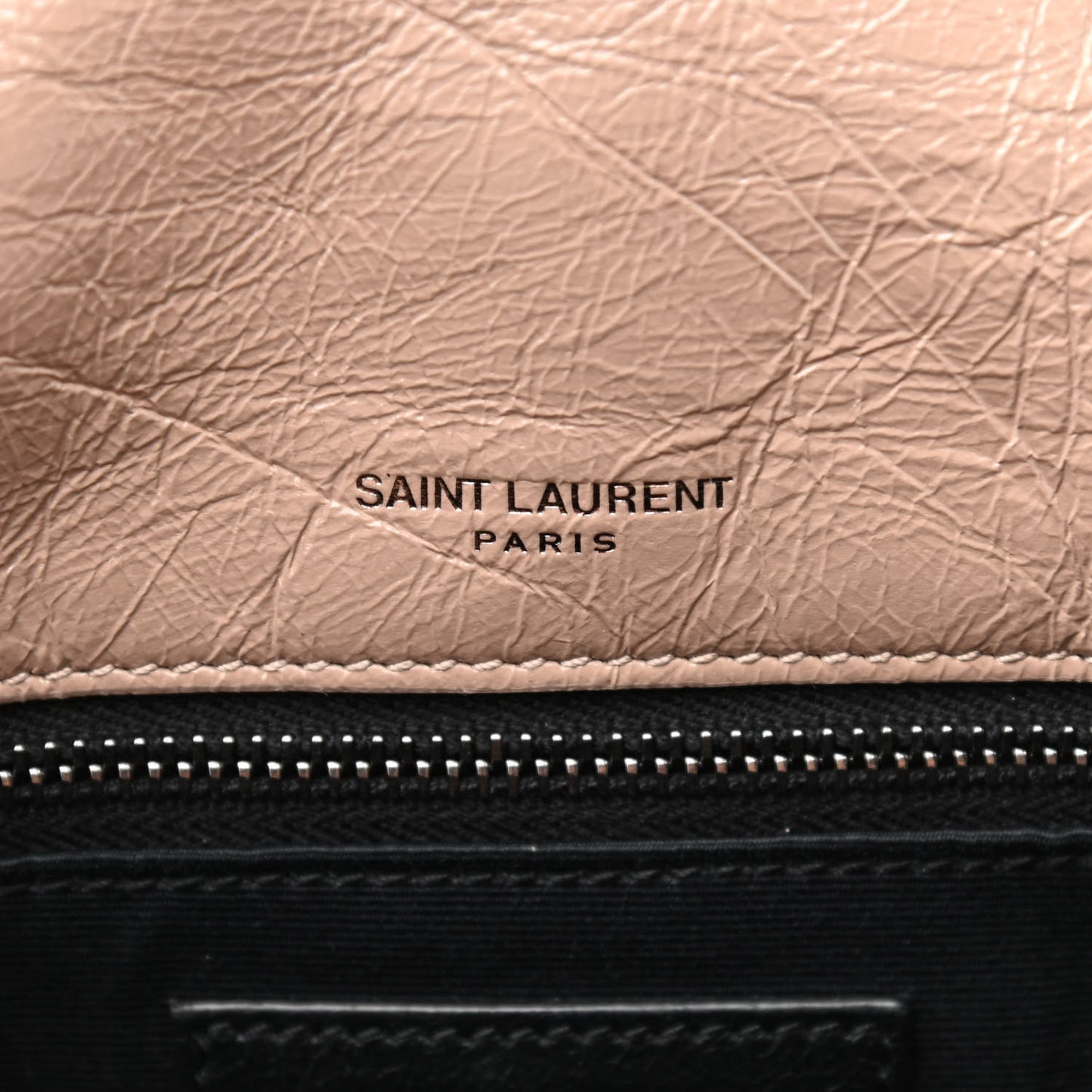 Crinkled Calfskin Matelasse Monogram Medium Niki Chain Satchel Gold Sand