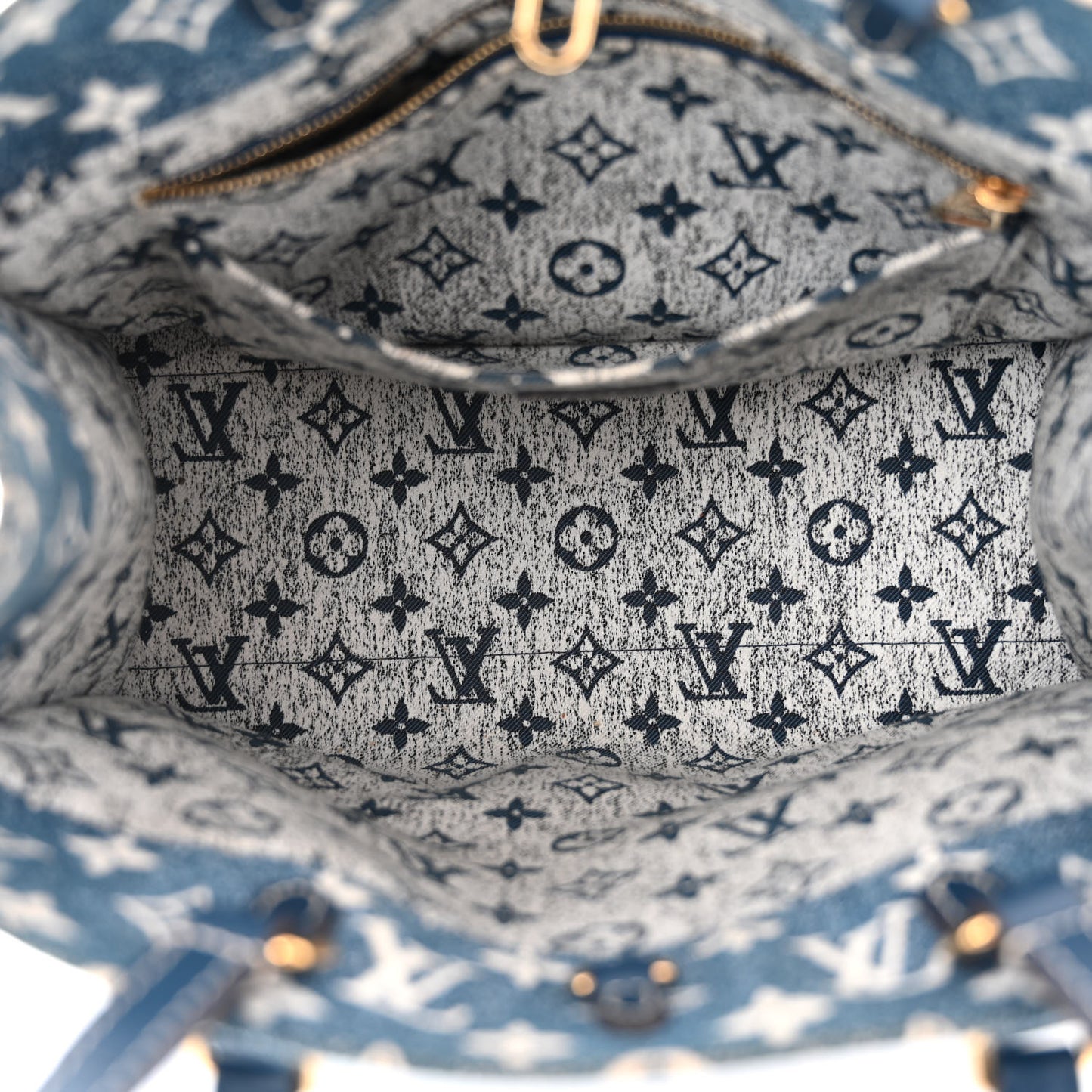 Monogram Jacquard Denim Onthego MM Bleu
