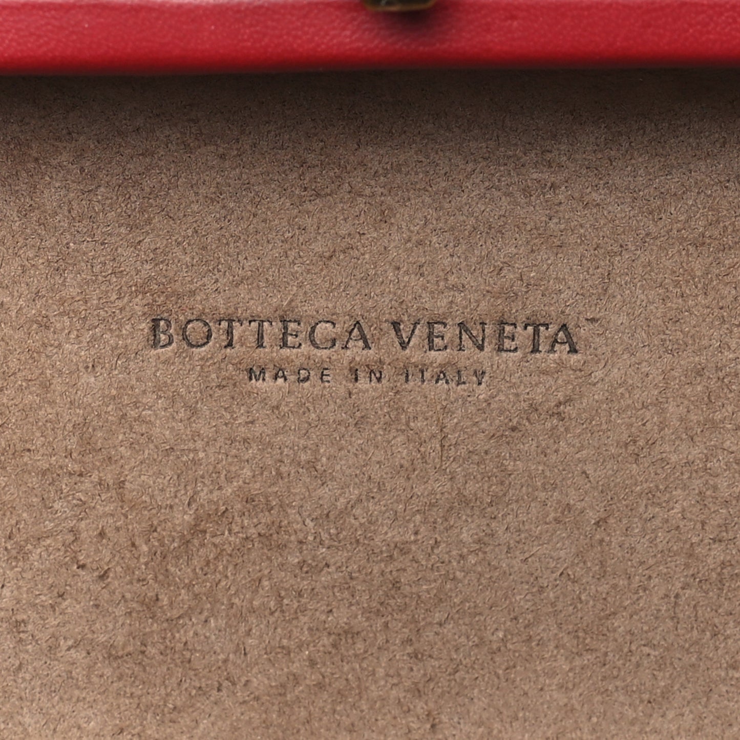 Nappa Intrecciato Chain Knot Clutch China Red