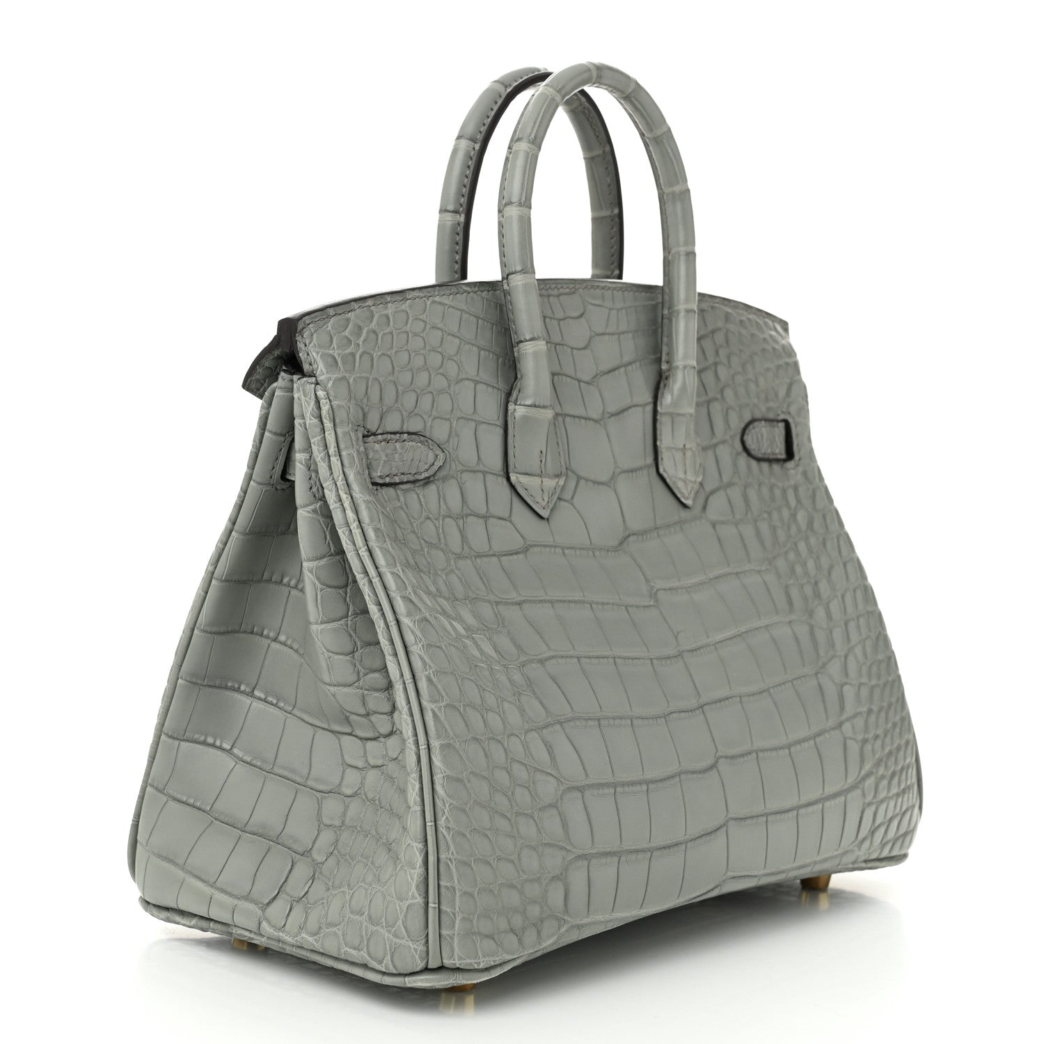 Hermes Matte Alligator Birkin 25 Gris Ciment 3 of 11