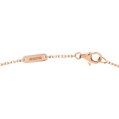 Van Cleef & Arpels 18K Rose Gold Diamond Pink Porcelain Vintage Alhambra Pendant Necklace 3 of 5