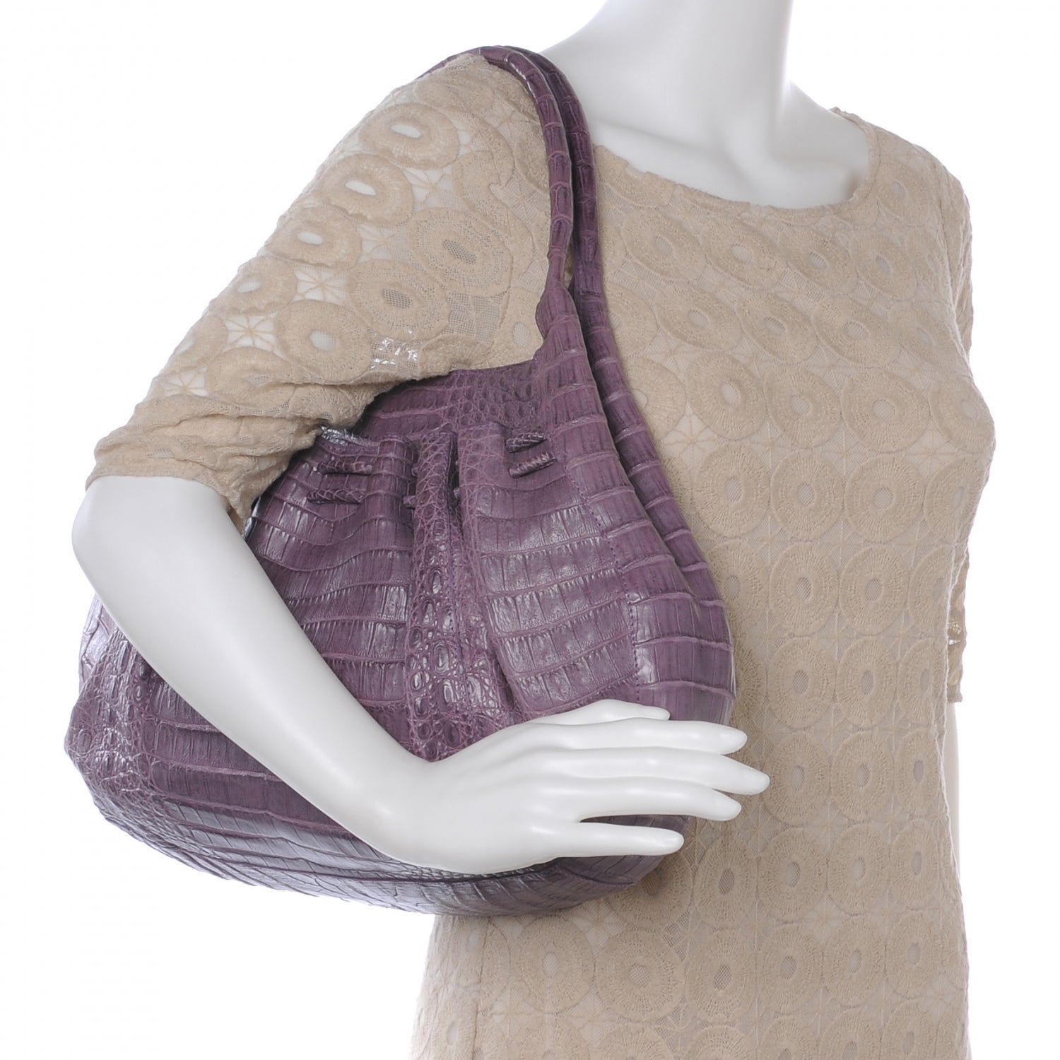 Nancy Gonzalez Crocodile Satchel Purple 2 of 7
