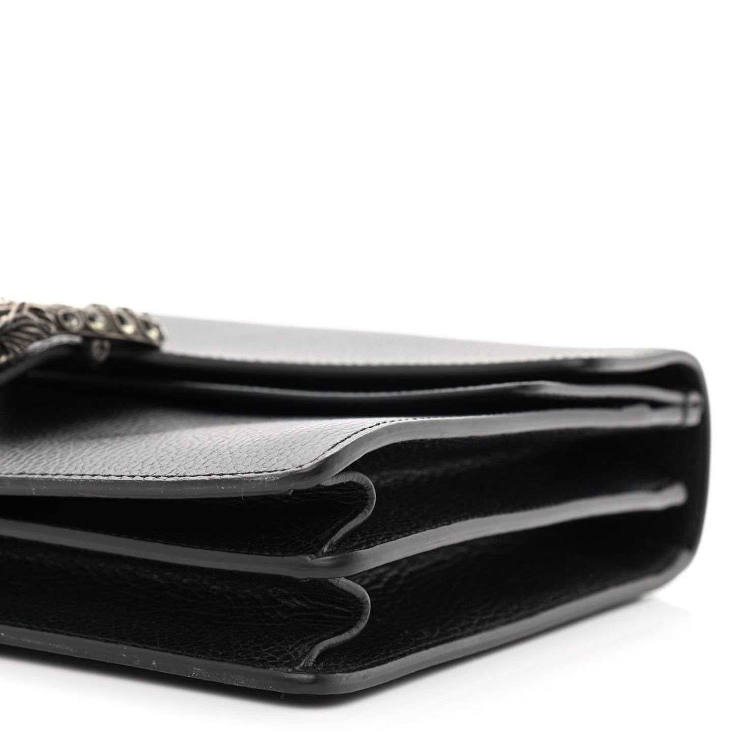Dollar Calfskin Crystal Medium Dionysus Shoulder Bag Black Black Diamond