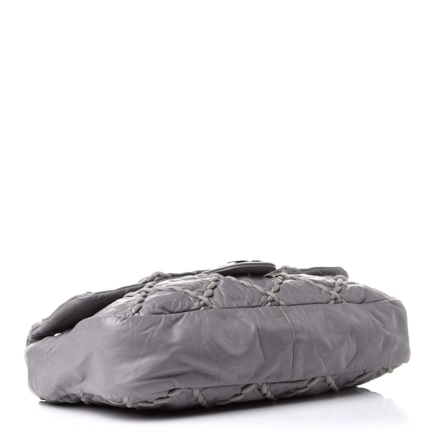 Calfskin Ultra Stitch Oversized Flap Grey