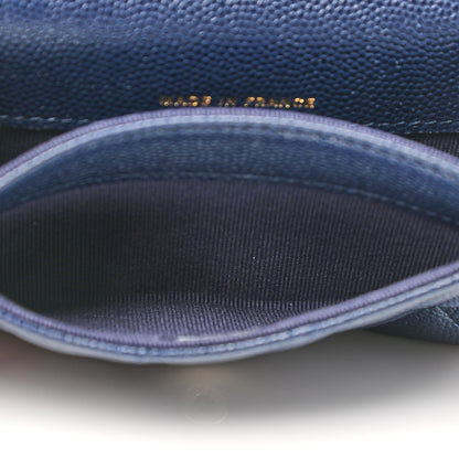 Chanel Caviar Quilted Flap Card Holder Wallet Navy 9 of 12