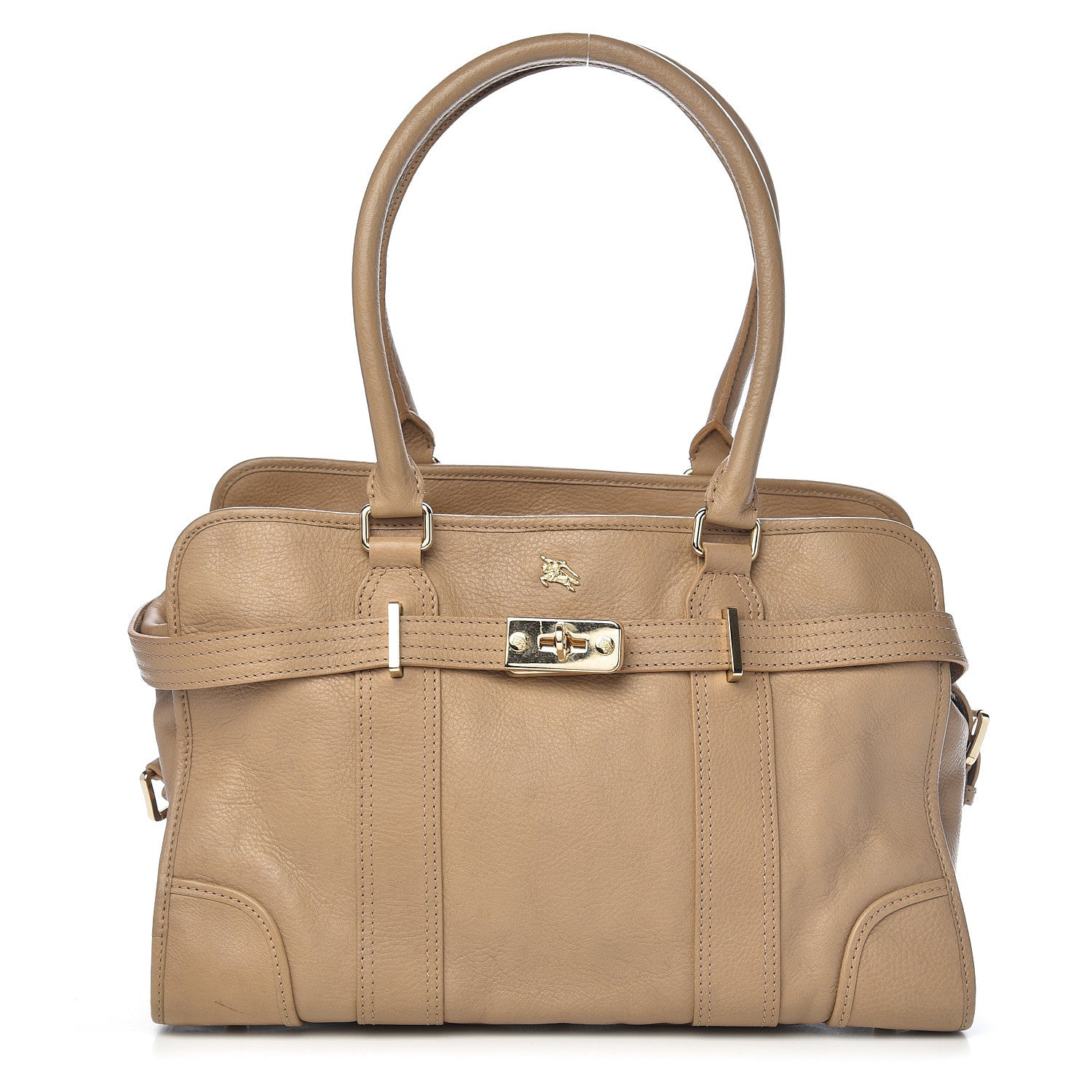 Burberry Grainy Calfskin Top Handle Bag Beige 1 of 19