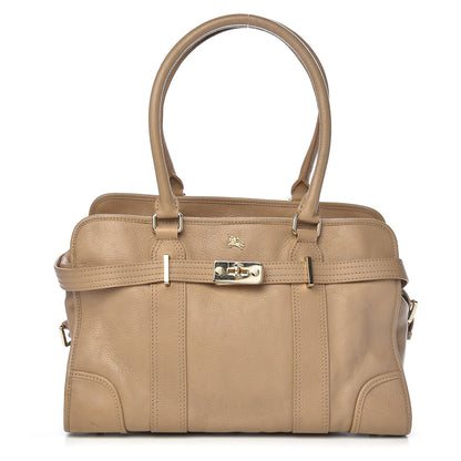Burberry Grainy Calfskin Top Handle Bag Beige 1 of 19