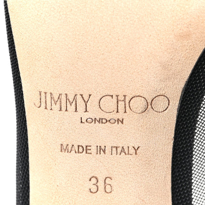Jimmy Choo Mesh Crystal Pumps 36 Black 6 of 7