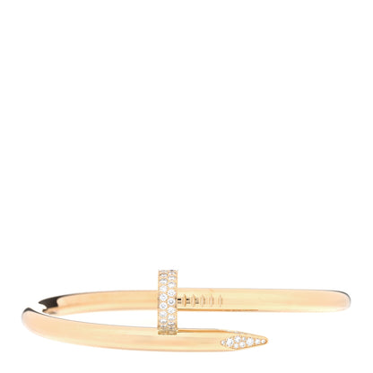 Cartier 18K Yellow Gold Diamond Medium Juste Un Clou Bracelet 19 1 of 4