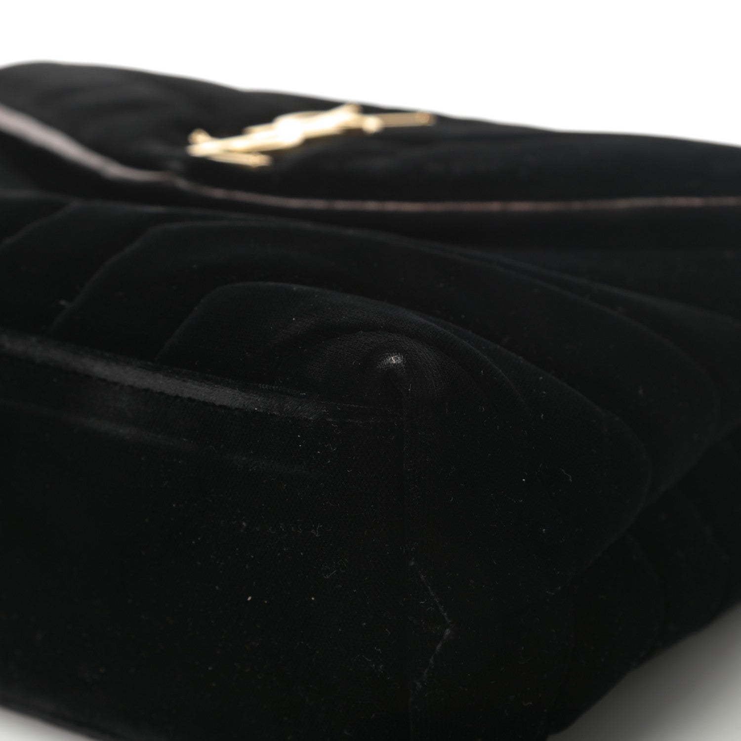 Saint Laurent Velvet Y Quilted Monogram Small Loulou Chain Satchel Black 10 of 17