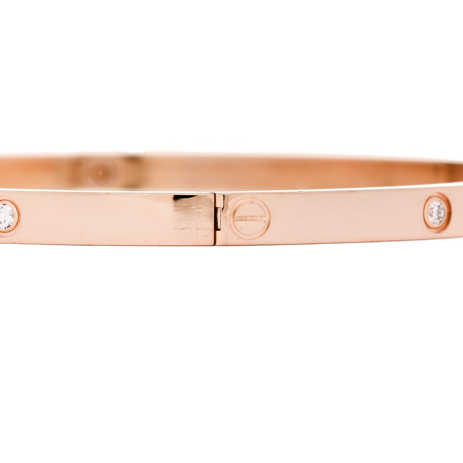 Cartier 18K Pink Gold 6 Diamond Small LOVE Bracelet 19 4 of 6