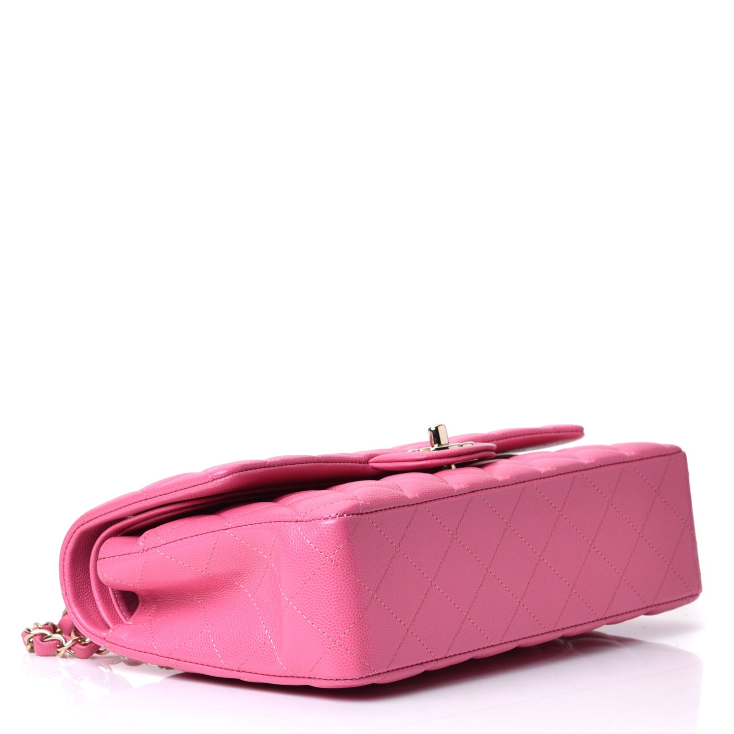 Caviar Quilted Medium Double Flap Pink
