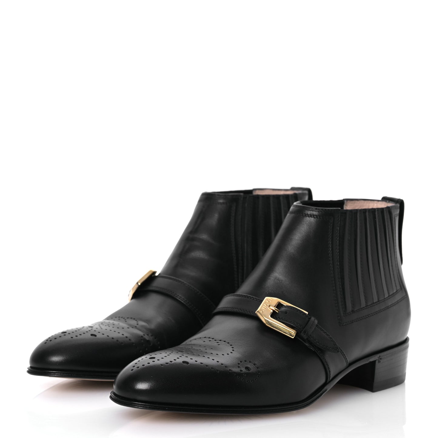 Waxed Calfskin Womens Ankle Boots 37.5 Black