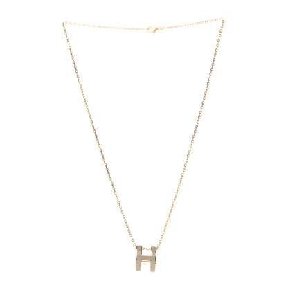 Hermes Lacquered Gold Pop H Pendant Necklace Marron Glace 3 of 7