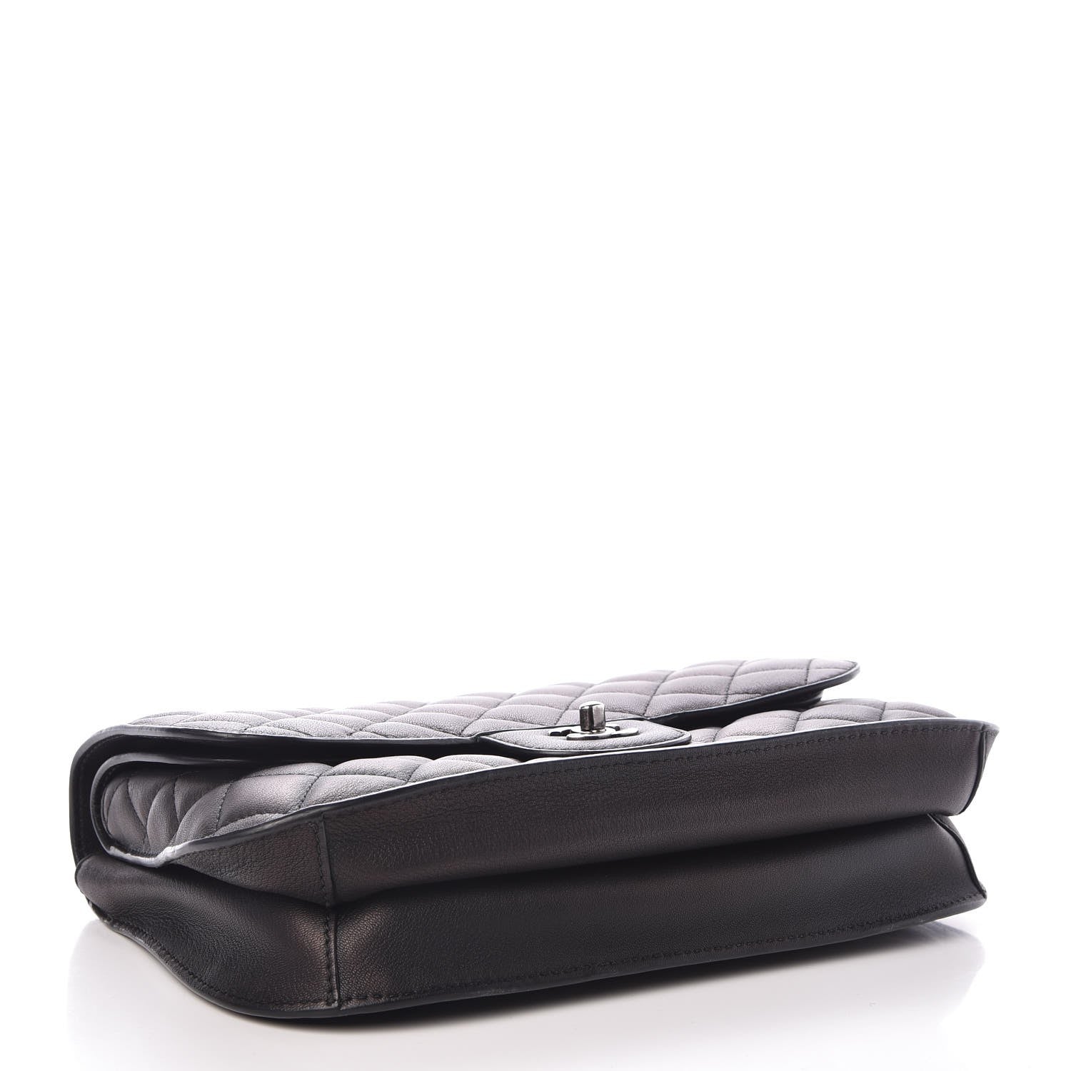 Chanel Lambskin Quilted Large Natural CC Flap Black 4 of 9