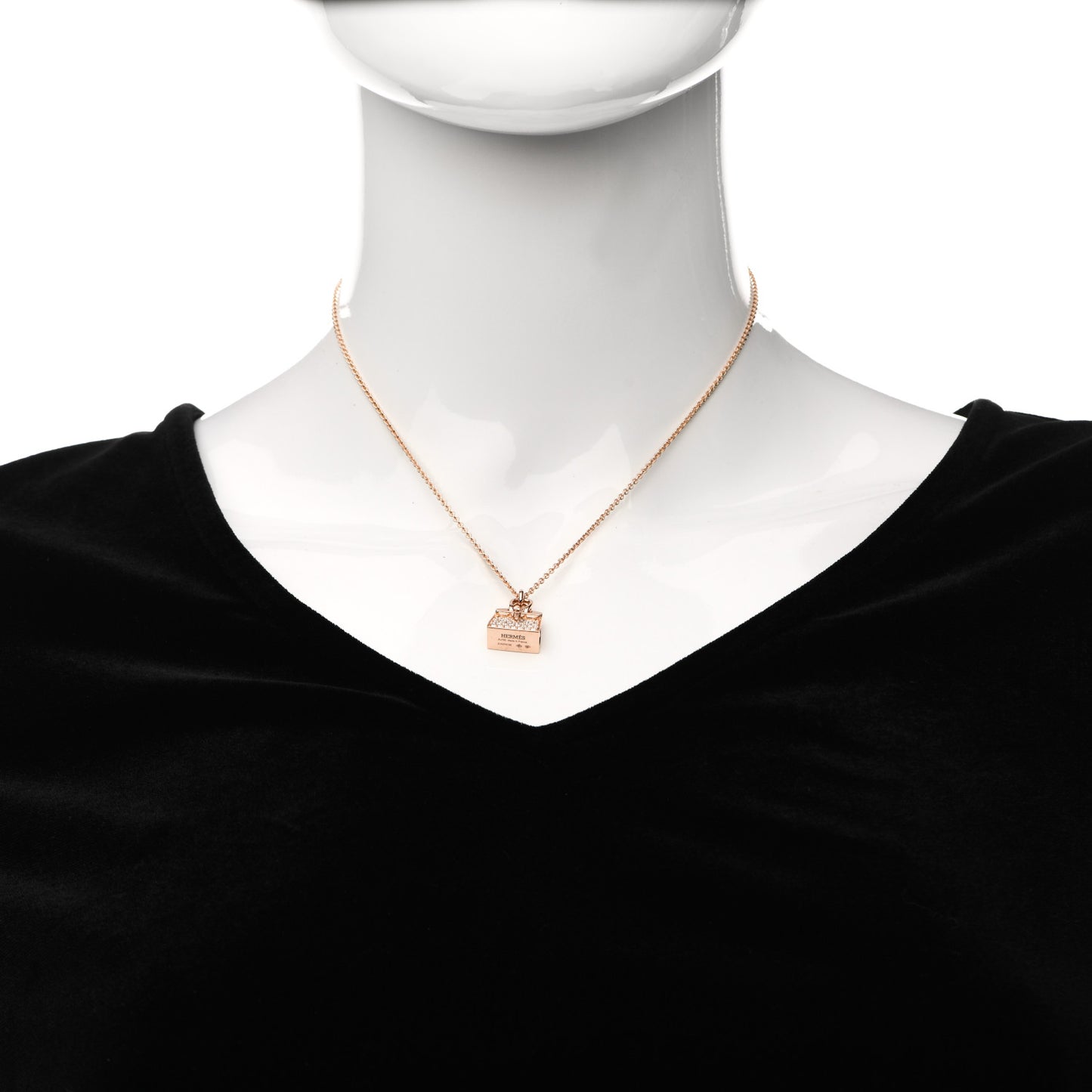 18K Rose Gold Diamond Birkin Amulettes Pendant Necklace