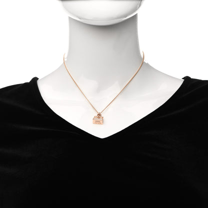 Hermes 18K Rose Gold Diamond Birkin Amulettes Pendant Necklace 2 of 5