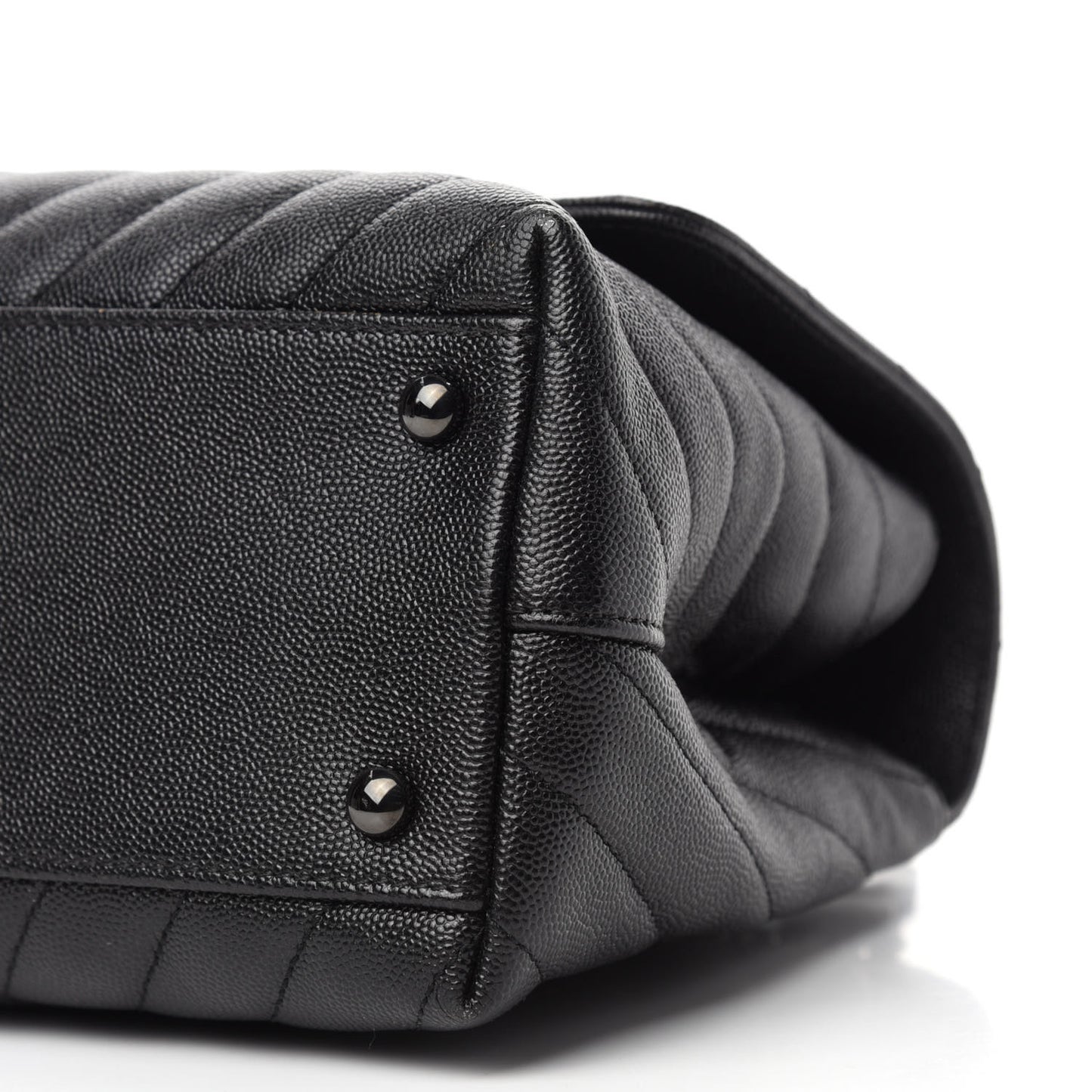 Caviar Chevron Quilted Small Coco Handle Flap So Black