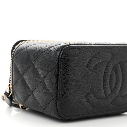 Chanel Caviar Quilted Small Vanity Case With Chain Black 9 of 11