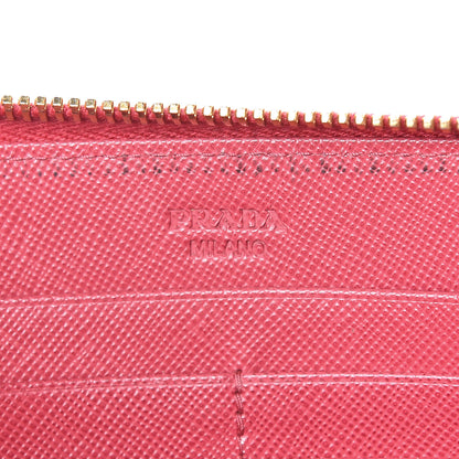 Prada Saffiano Fiocco Bow Zip Around Wallet Peonia 6 of 15