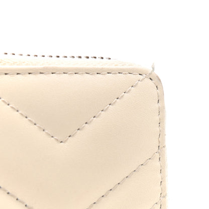 Gucci Calfskin Matelasse GG Marmont Zip Around Wallet White 12 of 12
