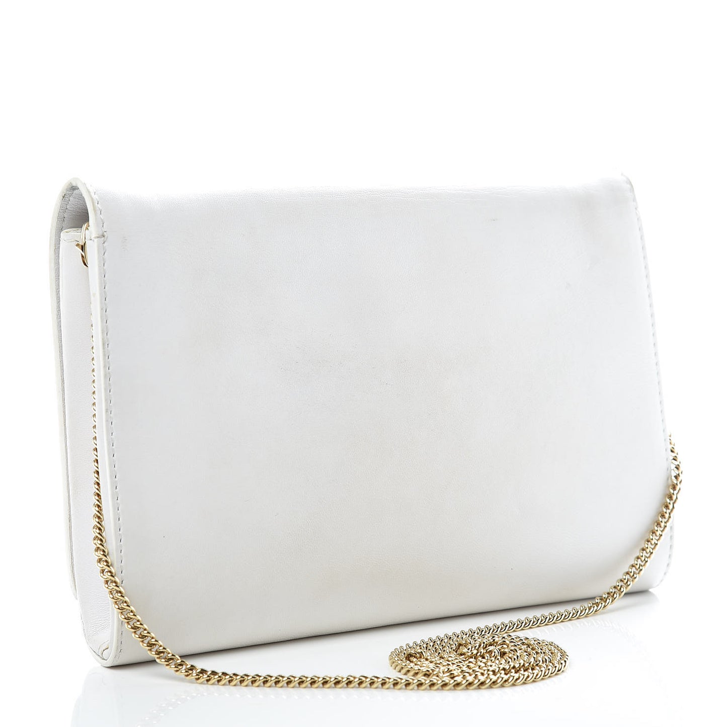 Calfskin Palazzo Chain Evening Bag White