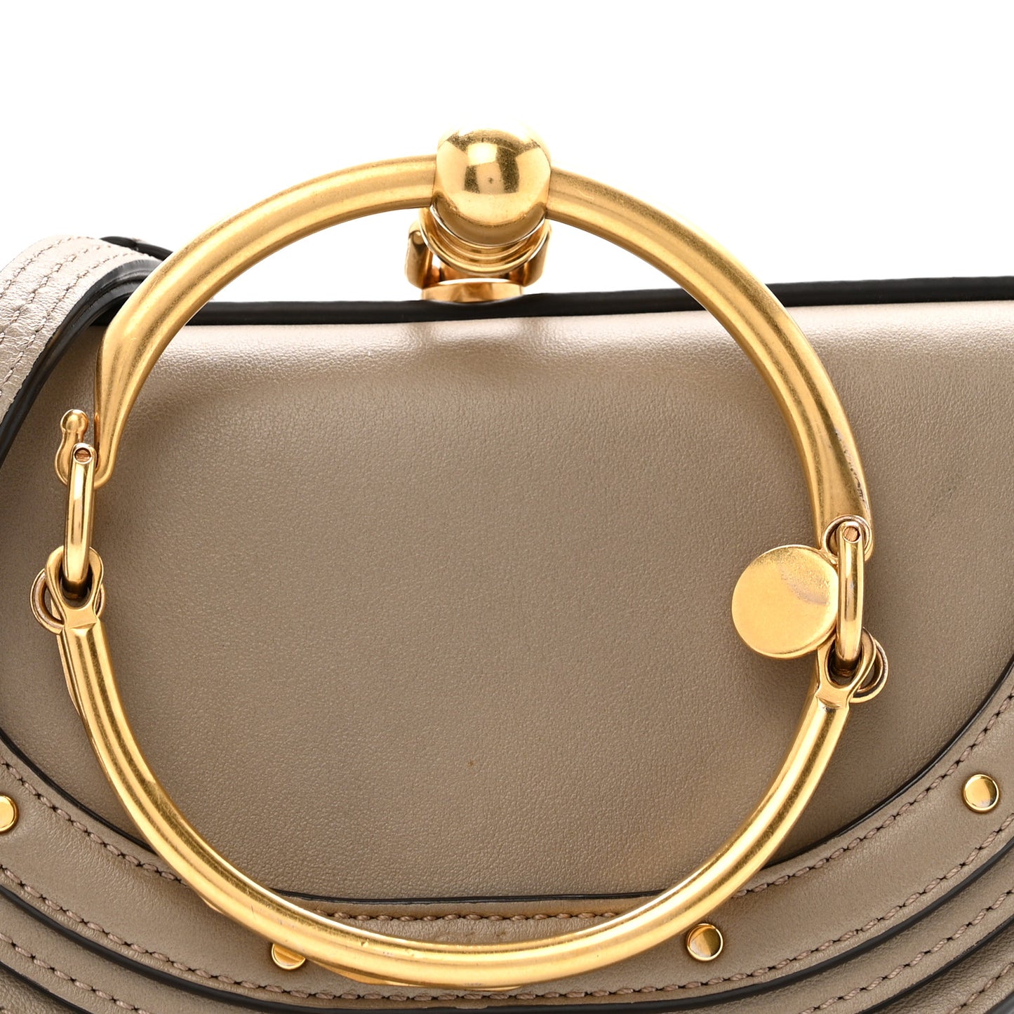 Calfskin Small Nile Bracelet Minaudiere Bag Motty Grey