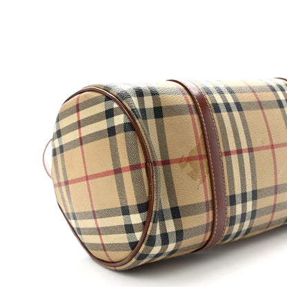 Burberry Haymarket Check Barrel Bag Brown 8 of 13